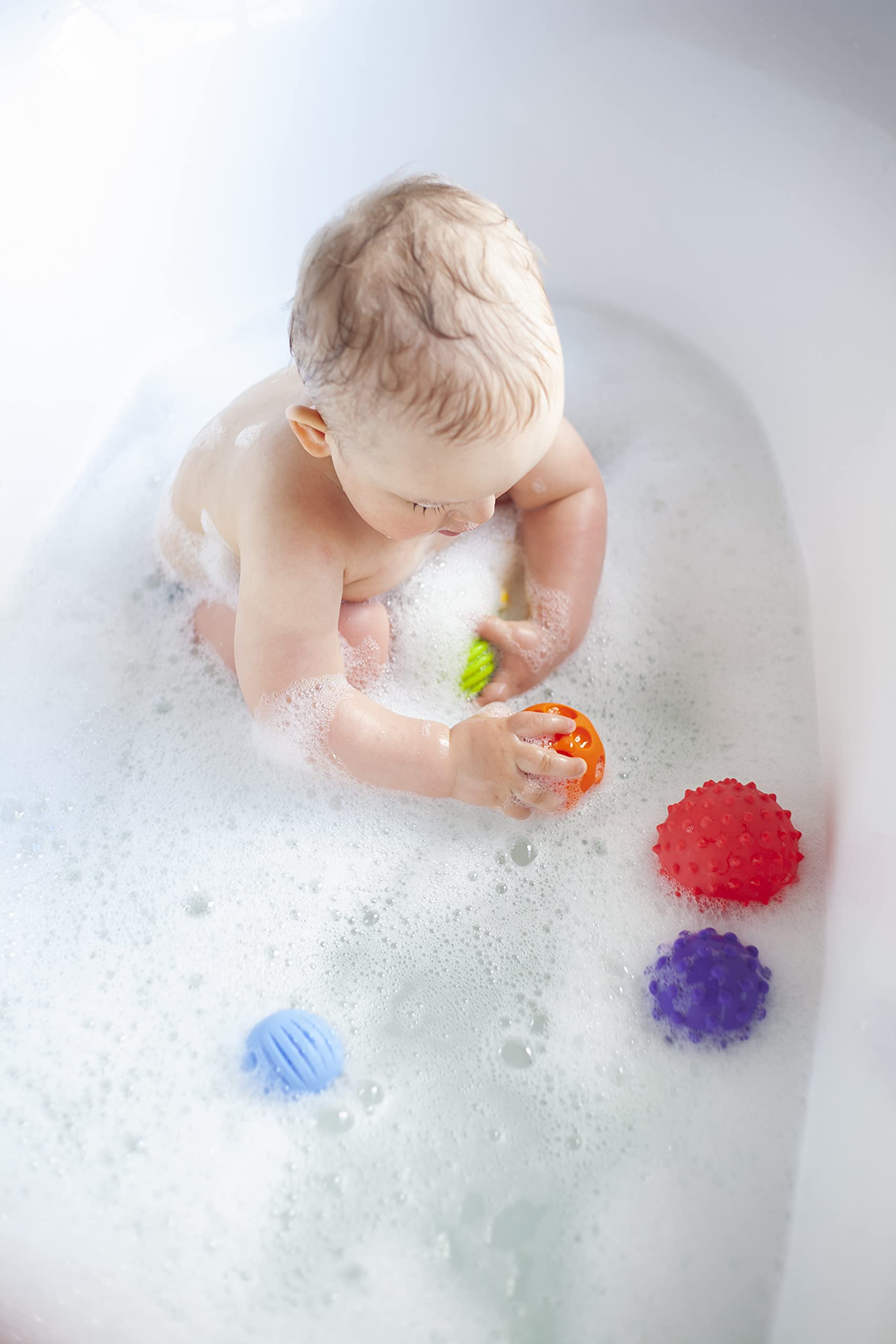 FANCY Baby Sensorik Balls - Babyspielzeug ab 0 3 6 8 Monate, Greifball für Babys, Multi Texturierte Motorikspielzeug, Massagebälle, Mehrere Größen Spielzeug, Baby Ball (Taktiliki) (L)