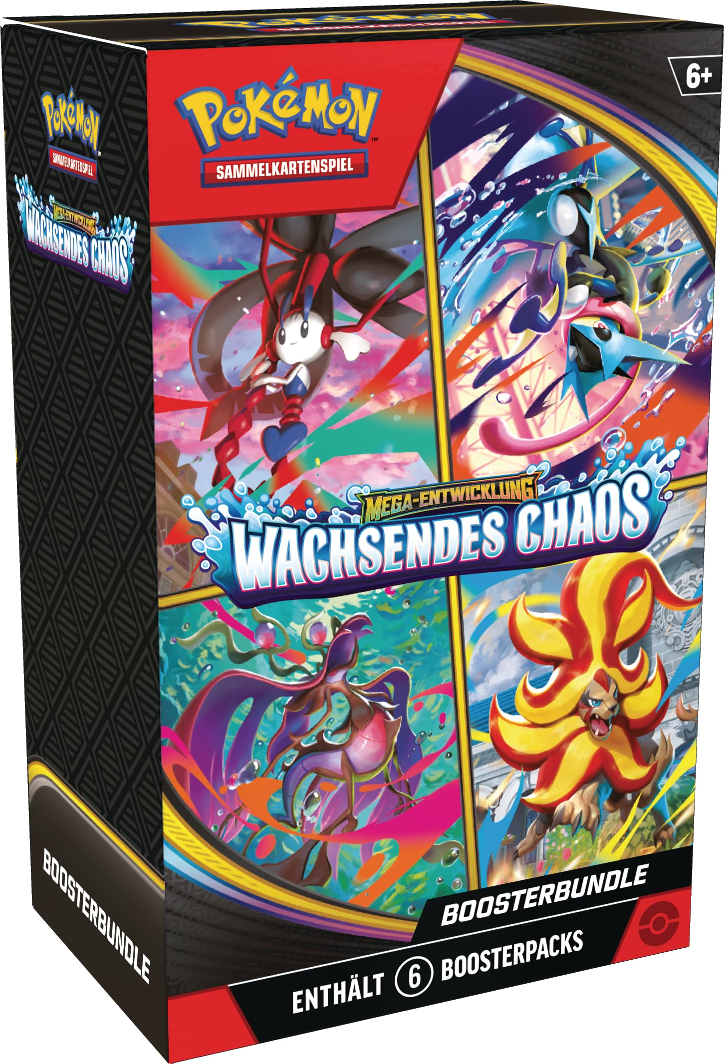 Pokémon-Sammelkartenspiel: Boosterbundle Mega-Entwicklung – Wachsendes Chaos (6 Boosterpacks)