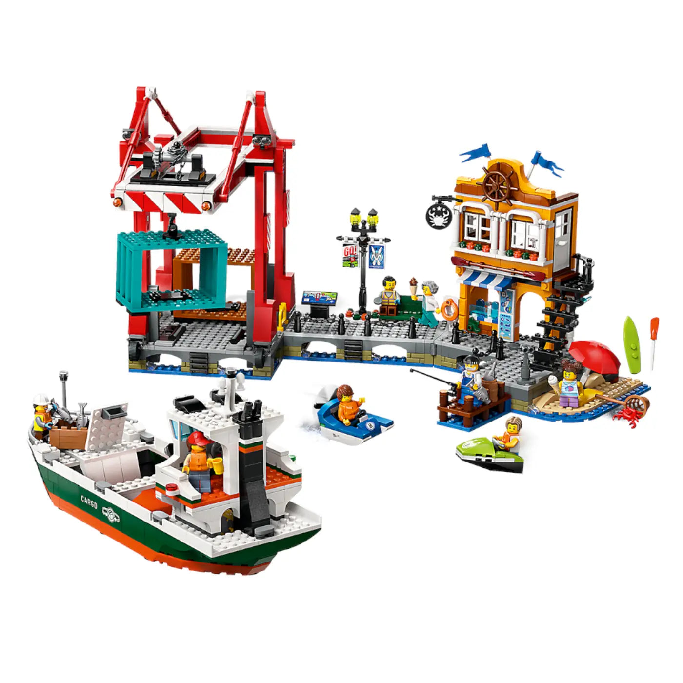 LEGO® City 60422 Hafen mit Frachtschiff