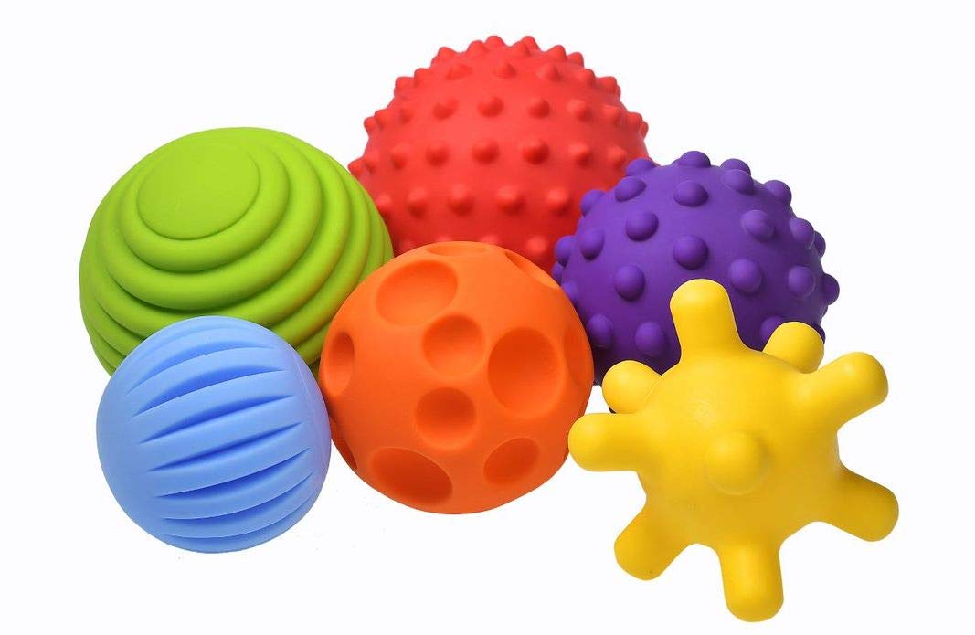 FANCY Baby Sensorik Balls - Babyspielzeug ab 0 3 6 8 Monate, Greifball für Babys, Multi Texturierte Motorikspielzeug, Massagebälle, Mehrere Größen Spielzeug, Baby Ball (Taktiliki) (L)