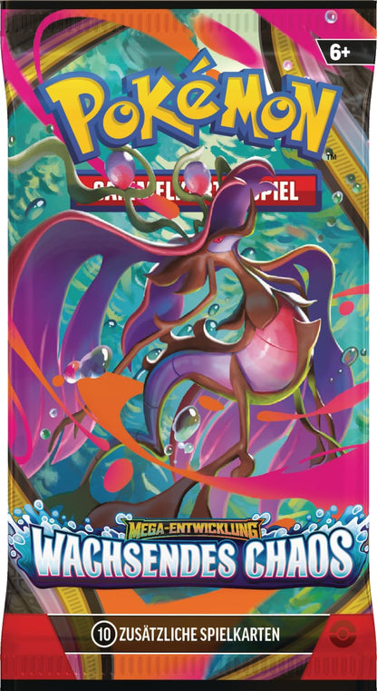 Pokémon-Sammelkartenspiel: Boosterpack-Display Mega-Entwicklung – Wachsendes Chaos (enthält 18 Boosterpacks)