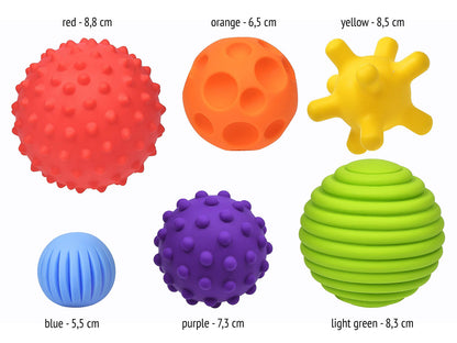 FANCY Baby Sensorik Balls - Babyspielzeug ab 0 3 6 8 Monate, Greifball für Babys, Multi Texturierte Motorikspielzeug, Massagebälle, Mehrere Größen Spielzeug, Baby Ball (Taktiliki) (L)